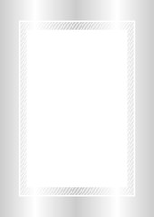 Fototapeta premium fashionable frame silver color flat lay style and rectangle for copy space, empty frame silver for banner design, template of frame banner blank for advertising graphic beauty cosmetics fashion
