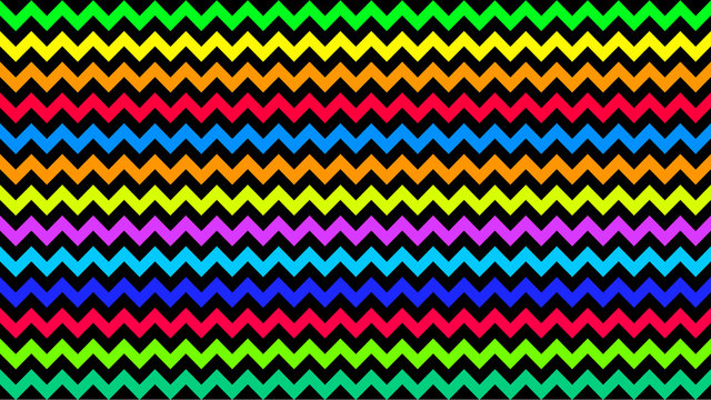 rainbow serrated striped colorful for background, art line shape zig zag doodle color, wallpaper stroke line parallel wave triangle rainbow color, tracery chevron colorful triangle striped full frame