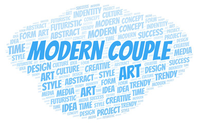 Modern Couple word cloud. Wordcloud made with text only.