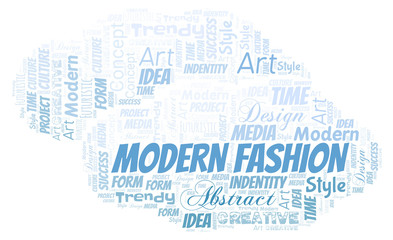 Obraz premium Modern Fashion word cloud. Wordcloud made with text only.