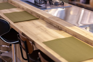 bar counter in the restaurant