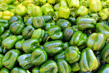 Obraz na płótnie Canvas Green peppers on a Greek market stall