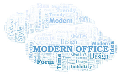 Modern Office word cloud. Wordcloud made with text only.