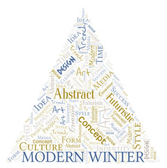 Modern Winter word cloud. Wordcloud made with text only.