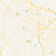 Empty vector map of Mountain View, California, USA