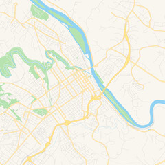 Fototapeta na wymiar Empty vector map of Lynchburg, Virginia, USA