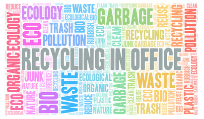 Fototapeta premium Recycling In Office word cloud.