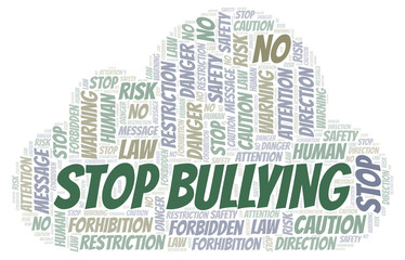 Obraz premium Stop Bullying word cloud. Wordcloud made with text only.