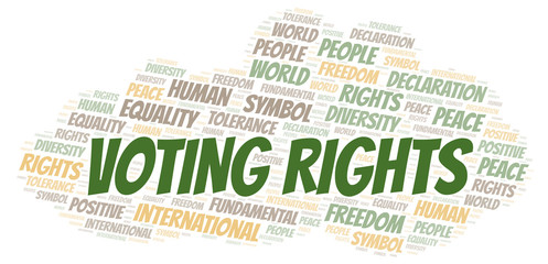 Voting Rights word cloud. Wordcloud made with text only.