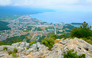 Mountain view to Kemer on a cloudy day