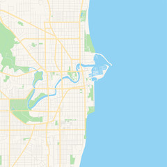 Empty vector map of Racine, Wisconsin, USA