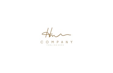 Calligraphy Signature Letter HM Logotype