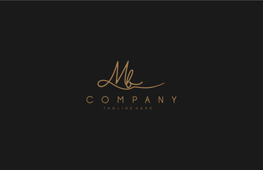 Calligraphy Signature Letter MB Logotype