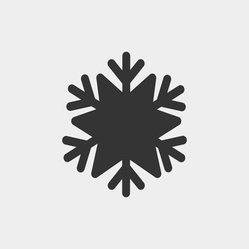 Snowflake Vector Icon Solid Grey