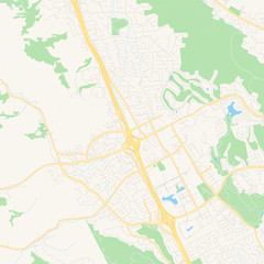 Empty vector map of San Ramon, California, USA
