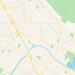 Fototapeta na wymiar Empty vector map of Union City, California, USA