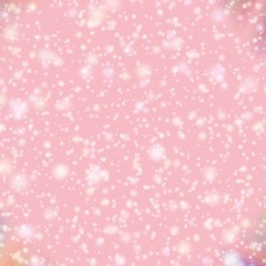 Shiny snowflakes blurred background in light blue pink colors