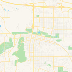 Fototapeta na wymiar Empty vector map of Rapid City, South Dakota, USA