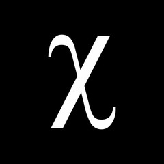 Illustration of Chi greek sign on dark background