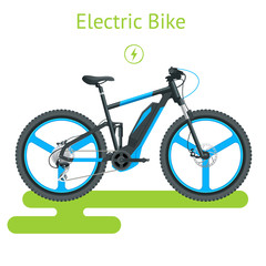 Modern Electric bike isolated on white background. City Life with Eco Transportation. Healthy Lifestyle.