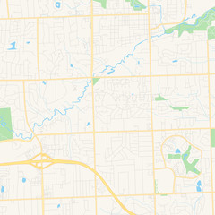 Empty vector map of Rochester Hills, Michigan, USA