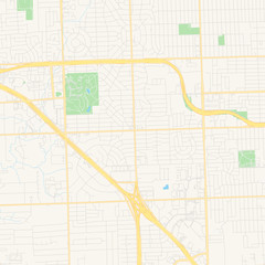 Empty vector map of Southfield, Michigan, USA