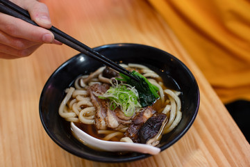 cooking preparing and serving japanese ramen