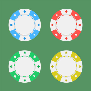 Casino colorful chips. Vector illustration