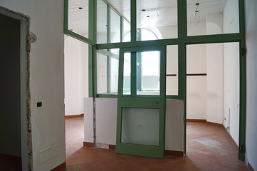 Interior of the men's section of the former judicial psychiatric hospital of Montelupo Fiorentino, Tuscany, Italy