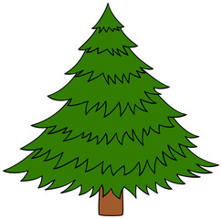 Cartoon pine tree icon. Vector clipart.