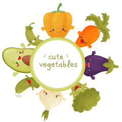 Poster of cute vegetables
