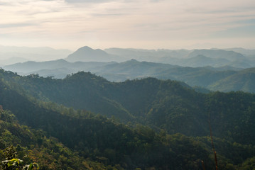 Naklejka premium Hills scenery in northern Thailand