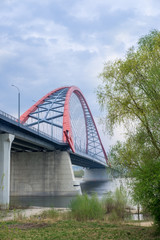 Novosibirsk, Russia, May 11, 2019: Bugrinsky Bridge over the River Ob