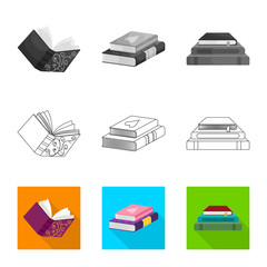 Isolated object of training and cover logo. Set of training and bookstore  vector icon for stock.