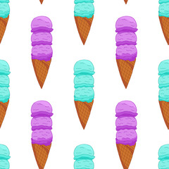 Colorful Ice cream seamless pattern