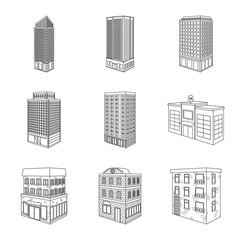 Vector illustration of home and apartment icon. Collection of home and modern stock symbol for web.