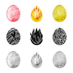 Isolated object of animal and prehistoric symbol. Set of animal and cute  vector icon for stock.