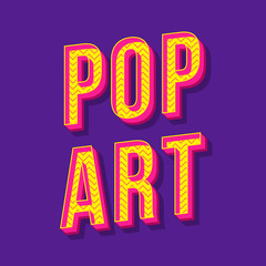 Pop art vintage 3d vector lettering