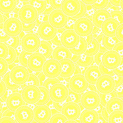 Bitcoin, internet currency gold coins seamless pat