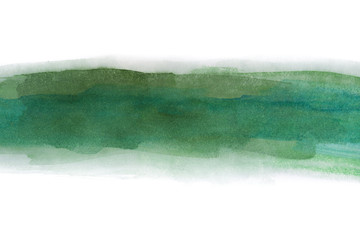 green watercolor strip with paper texture and brush strokes for design element multilayer brush...
