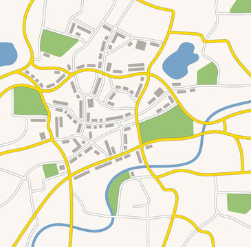 A Generic City Map Illustration