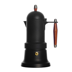 Cast iron coffee maker geyser isolated on white background