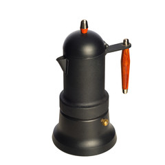 Cast iron coffee maker geyser isolated on white background