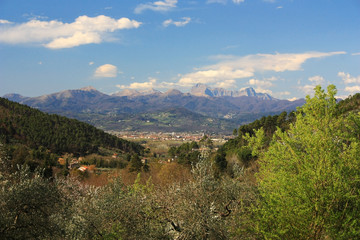 View of the mountains of the Dolomites