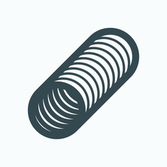 Corrugated pipe isolated vector icon