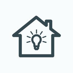 Home lightning isolated icon, house lightning system linear vector icon