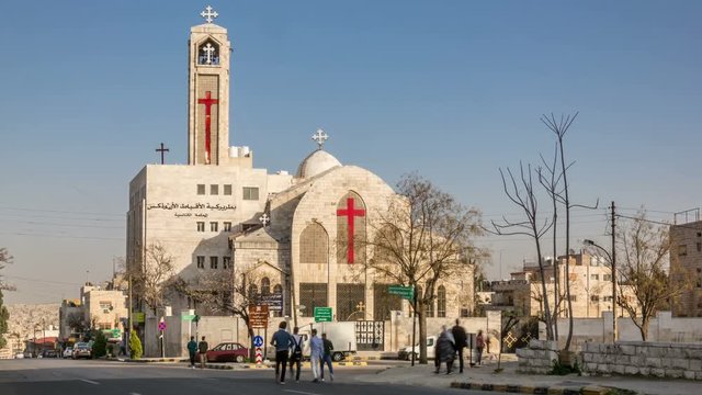 Time lapse video of the Coptic Orthodox Patriarchate in Amman, Jordan