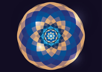 Bright vector ornament pattern with colorful details on a dark background. Template for any surface.