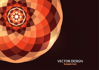 Bright vector ornament pattern with colorful details on a dark background. Template for any surface.