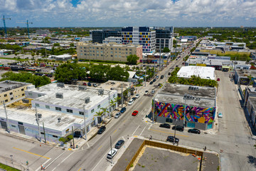 Fototapeta premium Aerial image of Wynwood Miami FL USA